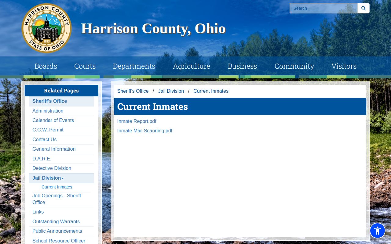 Harrison County released inmate current-report landing page