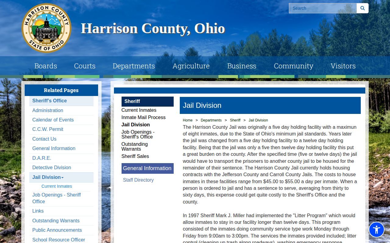 Harrison County Jail release and transfer information