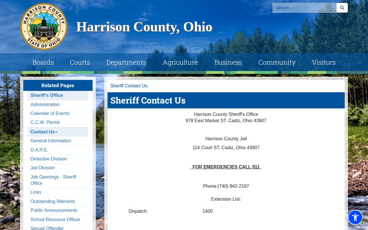 Harrison County booking photo records request contact page